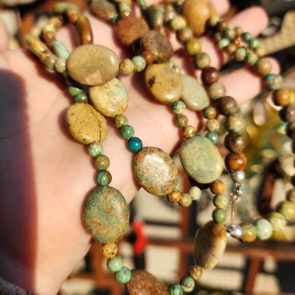 Jay King DTR Mongolian Turquoise Necklace Desert Rose Trading 3 Strand Bead Bib - Picture 14 of 14